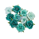 Prima Marketing Painted Floral Flowers - Shiny Teal 658564