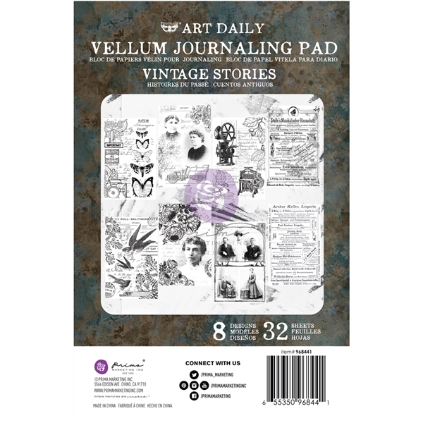 Prima Marketing Art Daily Vellum Pad - Vintage Stories 968441