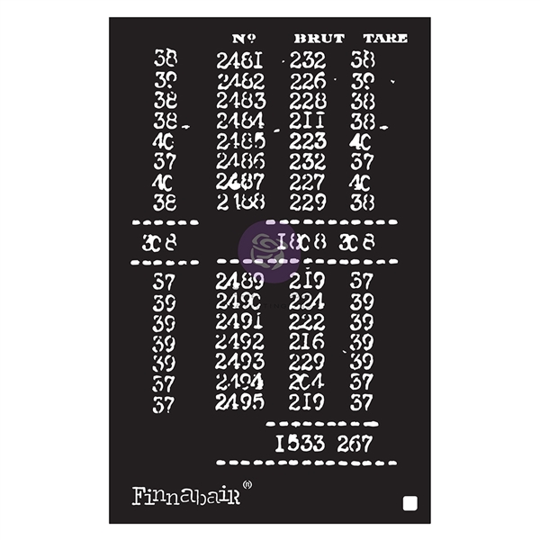 Prima Finnabair Stencil  - Book of Numbers 968977