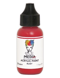 Dina Wakley Media Acrylic Paint  - Ruby, 1oz Bottle