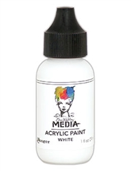 Dina Wakley Media Acrylic Paint  - White, 1oz Bottle