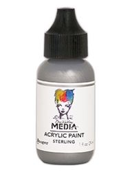 Dina Wakley Media Acrylic Paint  - Sterling, 1 oz Bottle