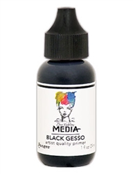 Dina Wakley Media Acrylic Paint  - Black Gesso, 1 oz Bottle