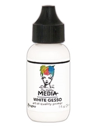 Dina Wakley Media Acrylic Paint  - White Gesso, 1oz Bottle