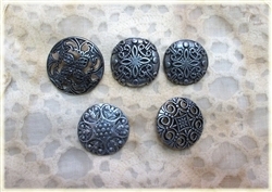 Antiqued Silver Buttons - Set of 5