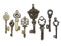 Small Metal Keys - Set of 8