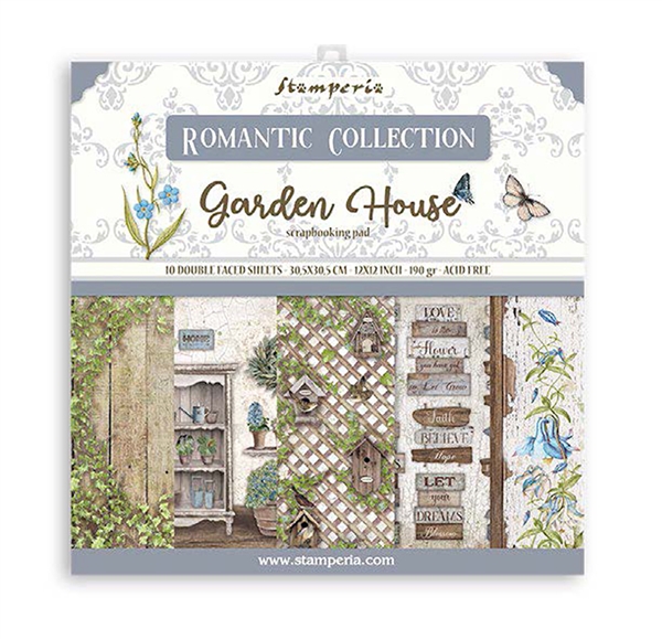 Stamperia Romantic Garden House - 12x12 Paper Pad SBBL102