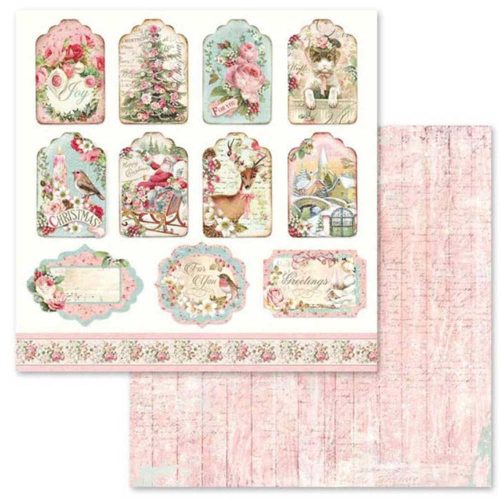 Stamperia Double-sided Paper Pad 12x12 10/pkg-pink Christmas 10 Designs/1 