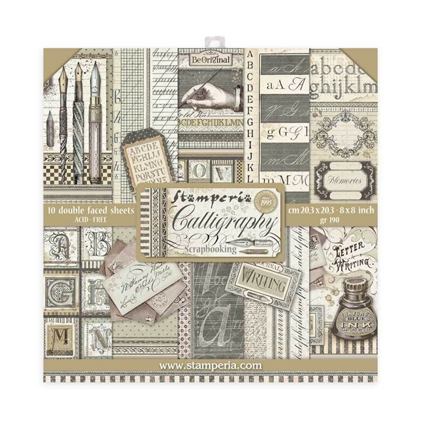 Stamperia - Calligraphy 8x8 Paper Pad SBBS24
