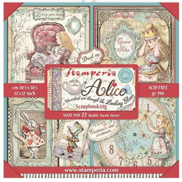 Stamperia Alice Through the Looking Glass - 12x12 22pk SBBXL12