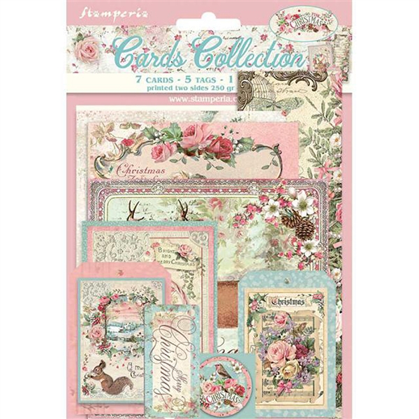 Stamperia Cards Collection - Pink Christmas SBCARD08