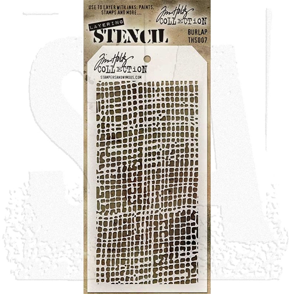 Stampers Anonymous Tim Holtz Layering Stencils - Burlap THS007