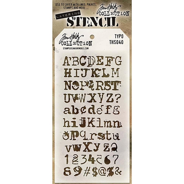 Stampers Anonymous Tim Holtz Layering Stencils - Typo THS040