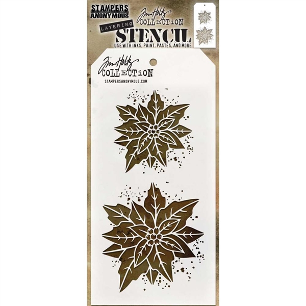 Stampers Anonymous Tim Holtz Layering Stencil - Poinsettia Duo THS153