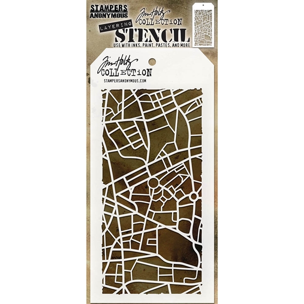 Stampers Anonymous Tim Holtz Layering Stencil - Metropolis THS156