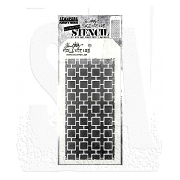 Stampers Anonymous Tim Holtz Layering Stencil - Linked Squares THS157