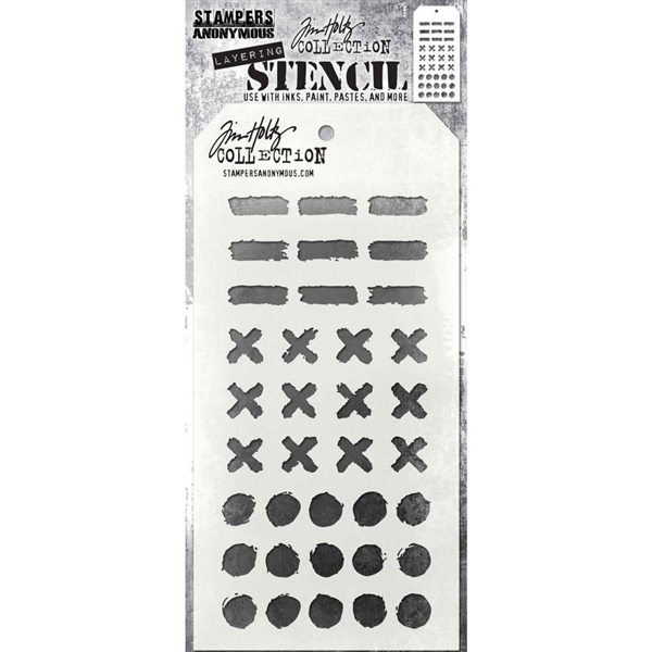 Stampers Anonymous Tim Holtz Layering Stencil - Markings THS160