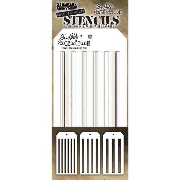 Stampers Anonymous Tim Holtz Layering Stencils Shifter Multi Stripes THSM03