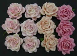Mixed Pink Tone Mulberry Paper Trellis Roses - 35mm SAA-100