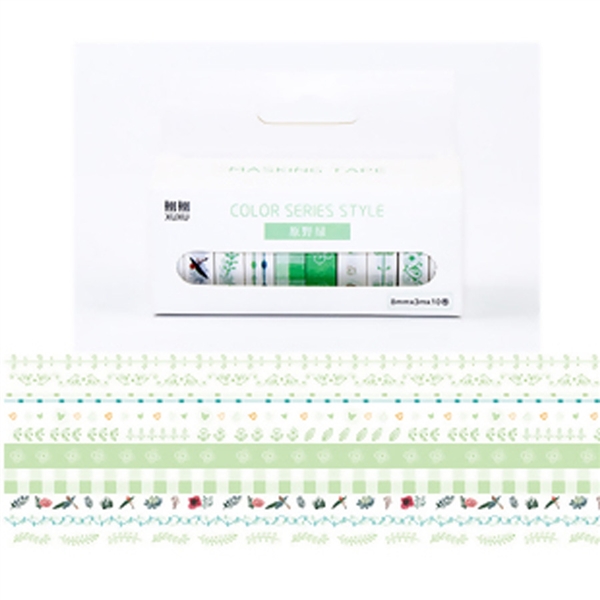 Washi Tape - 10 Roll Boxed Set - Green WS878578