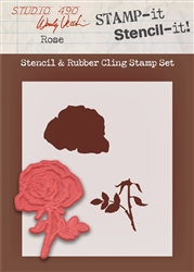 Stampers Anonymous Studio 490 Wendy Vecchi Stamp-it-Stencil-It Rose WVSTST016