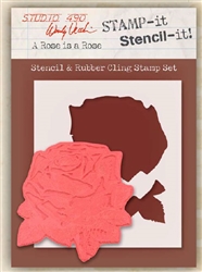 Stampers Anonymous Studio 490 Wendy Vecchi Stamp-it-Stencil-It A Rose Is A Rose WVSTST028