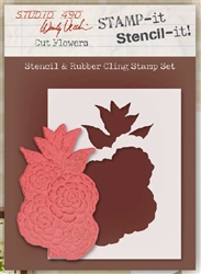 Stampers Anonymous Studio 490 Wendy Vecchi Stamp-it-Stencil-It Cut Flowers WVSTST029